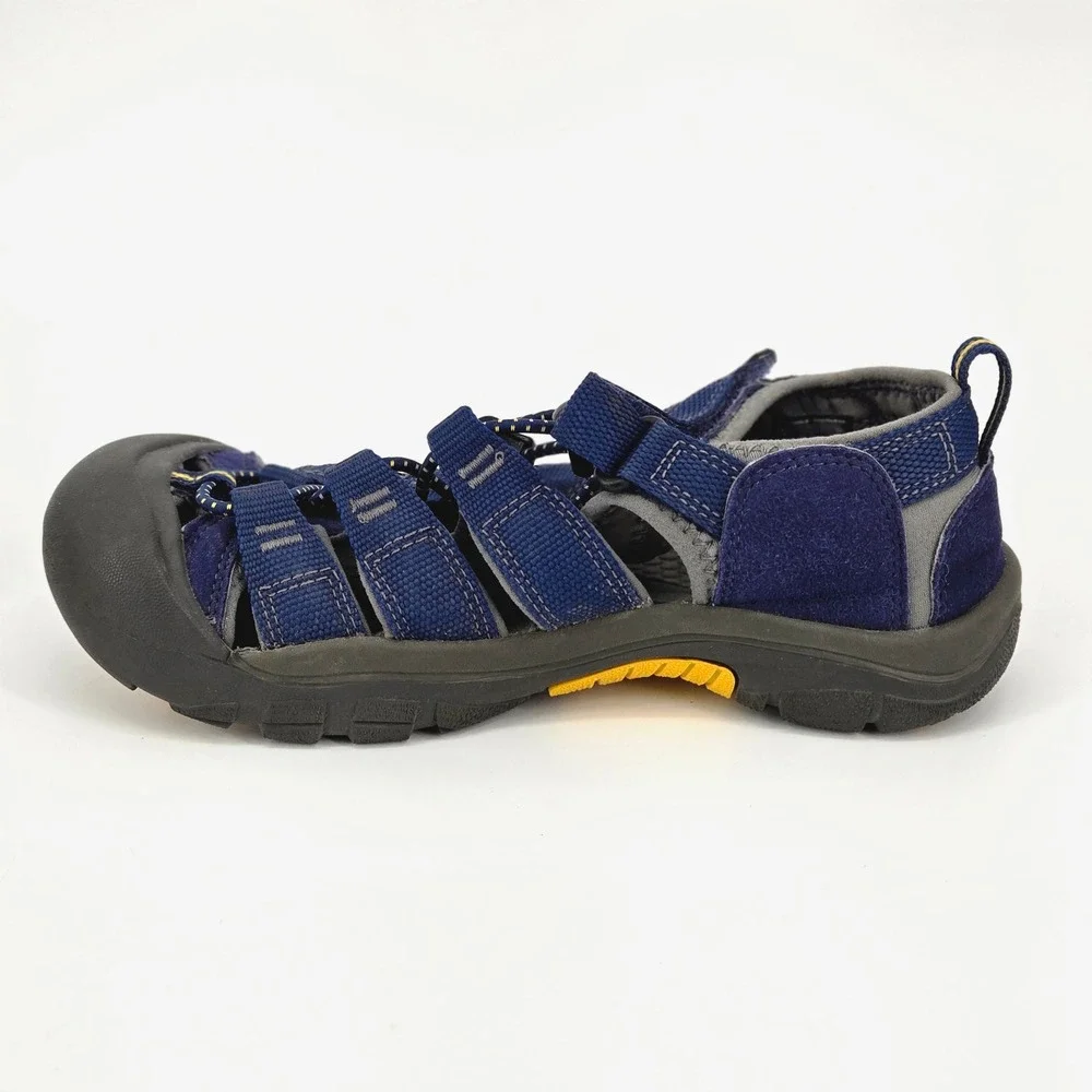 KEEN Newport H2 Navy Blue Yellow Waterproof Closed Toe Sandals Kids Size 3 VGUC